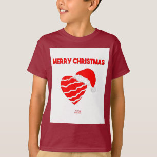 Santa Santa Heart Boys Maroon Basic T Shirt