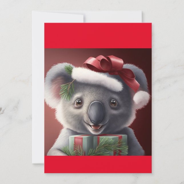 Santa Santa Koala Bear T-Shirt Julkort (Framsida)