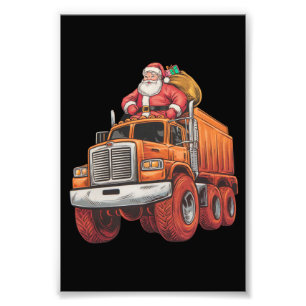 Santa Santa Monster Lastbil Julafton Boys Kids Fototryck