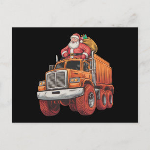 Santa Santa Monster Lastbil Julafton Boys Kids Vykort
