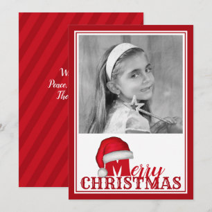 Santa Santa Photo Whimsical Cute Jolly Hat Julkort