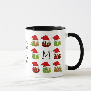 Santa Santa Puddings Monogram Mugg