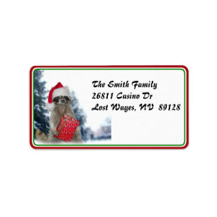 Santa Santa Raccoon Bandit Adressetikett