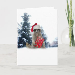 Santa Santa Raccoon Bandit Helgkort