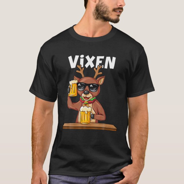 Santa Santa Reindeer Vixen Julafton Group Costume T Shirt (Framsida)