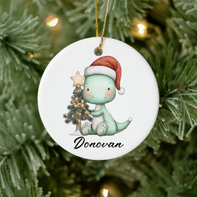 Santa Saurus Celebrates Christmas Julgransprydnad Keramik (Träd)