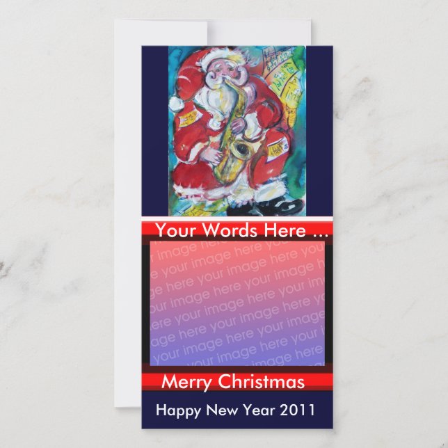 SANTA & SAX, CHRISTMAS PARTY JULKORT (Framsida)