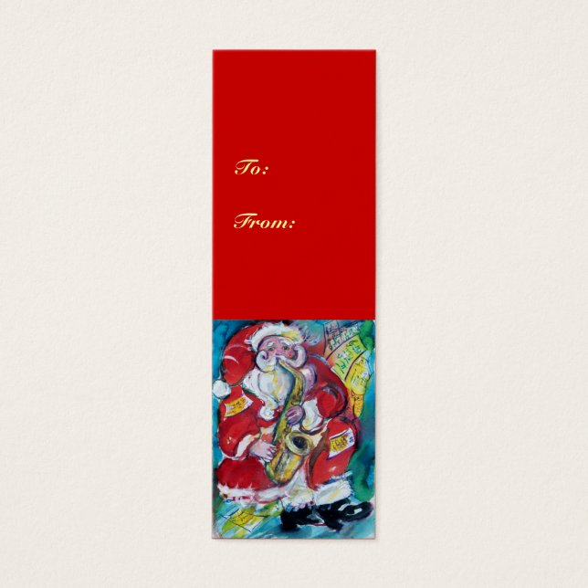 SANTA & SAX, CHRISTMAS PARTY LITET VISITKORT (Framsidan)