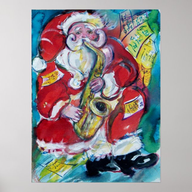 SANTA & SAX, CHRISTMAS PARTY POSTER (Framsidan)