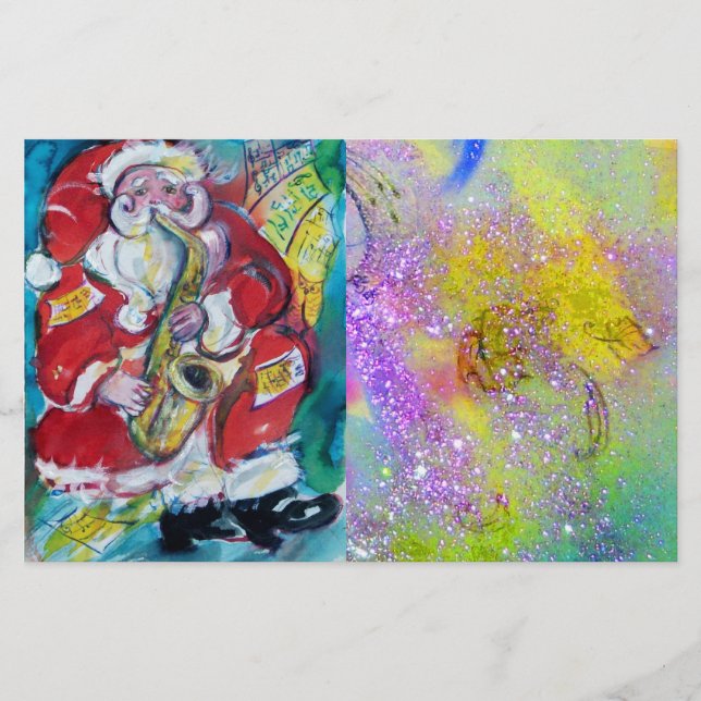 SANTA & SAX, MUSICAL CHRISTMAS PARTY BREVPAPPER (Framsida)