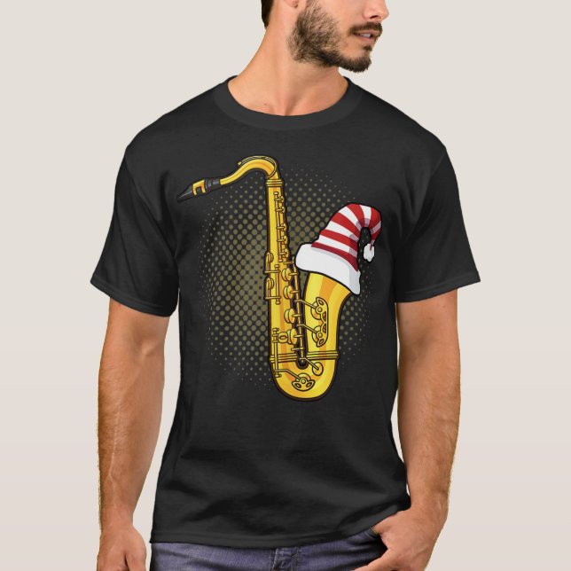 Santa Saxophone Chistmas Season T Shirt (Framsida)