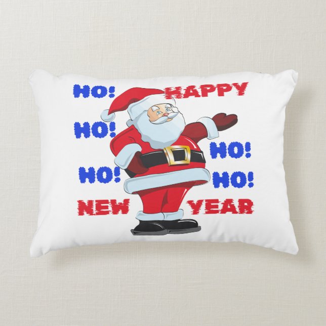 SANTA SAYS, GOTT NYTT ÅR. HO! HO! HO! PRYDNADSKUDDE (Framsidan)