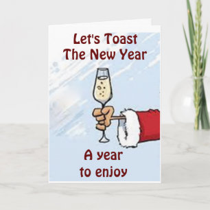SANTA SAYS GOTT NYTT ÅR MED EN TOST HELGKORT