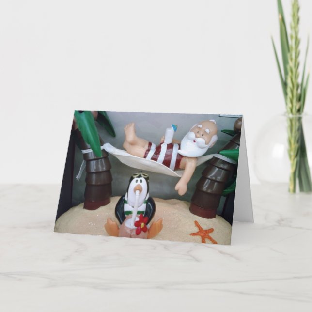 SANTA SAYS "RELAX AND ENJOY" CHRISTMAS HELGKORT (Framsida)