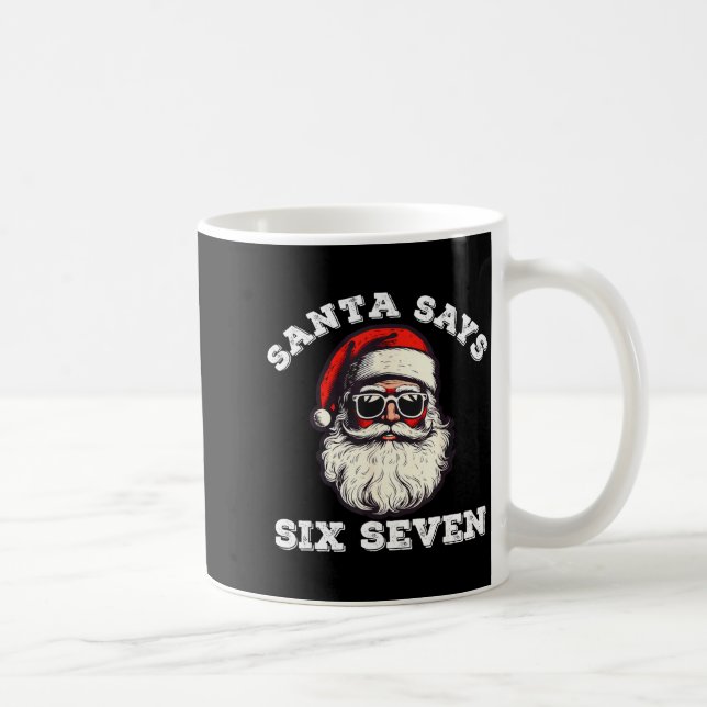 Santa Says Six Seven 67 Funny Christmas Gen Alpha  Kaffemugg (Höger)