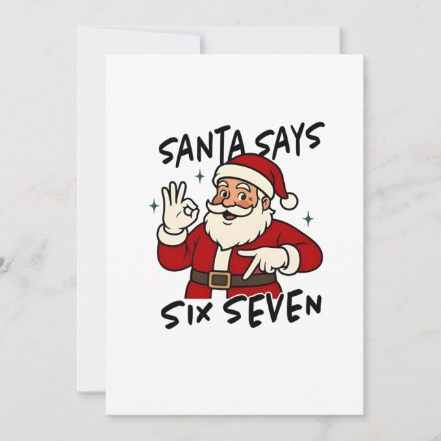 Santa Says Six Seven 6 7 Funny Brainrot Christmas Meddelande (Framsida)