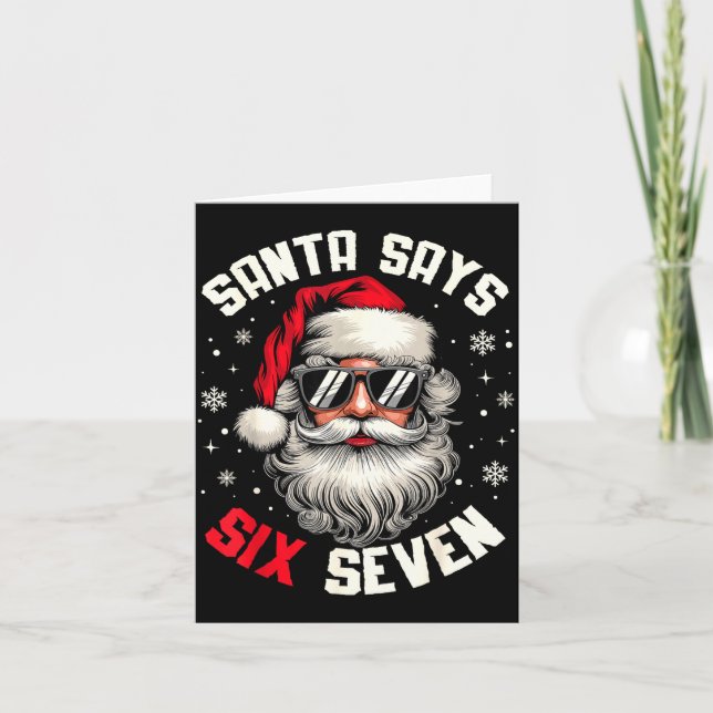 Santa Says Six Seven Funny Christmas 67 Meme Xmas  Kort (Framsida)