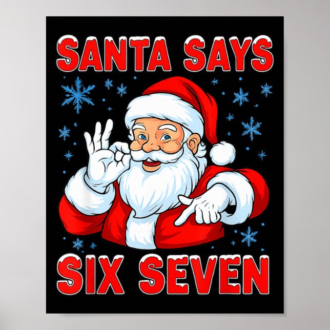Santa Says Six Seven Funny Gen Z Christmas Gag Bra Poster (Framsidan)