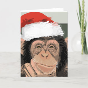 Santa schimpans helgkort