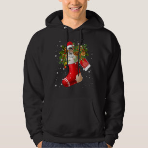 Santa Schnauzer i jul Sock Pajama Hoodie
