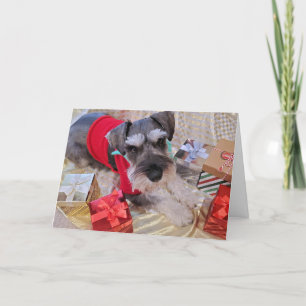 Santa Schnauzer julkort Helgkort