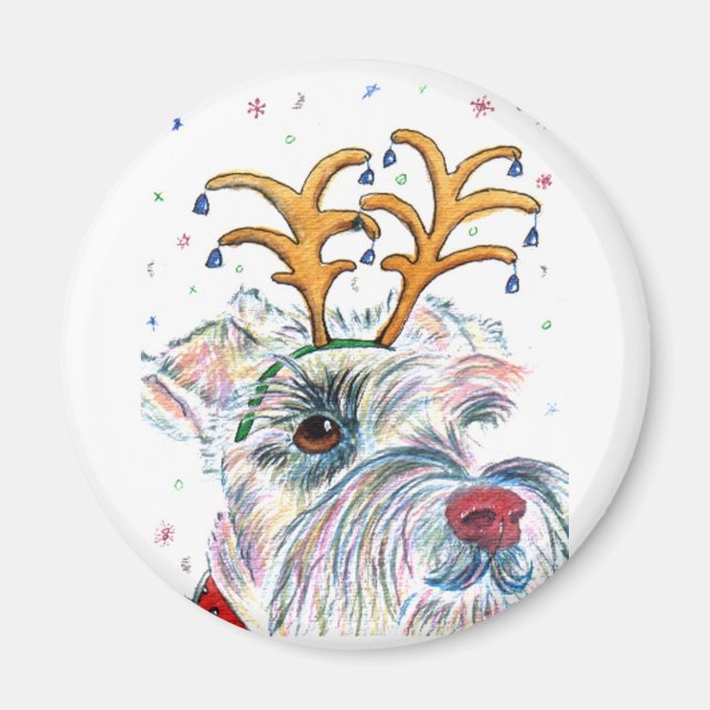 Santa Schnauzer Magnet (Framsidan)