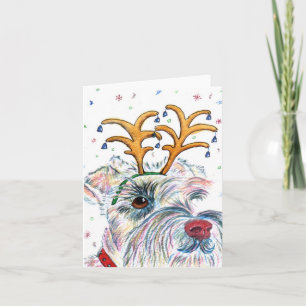Santa Schnauzer Notecards Helgkort