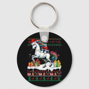 Santa Schnauzer Riding Unicorn Julsötare L Nyckelring