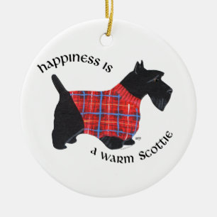 Santa Scottie Dog Juldekoration