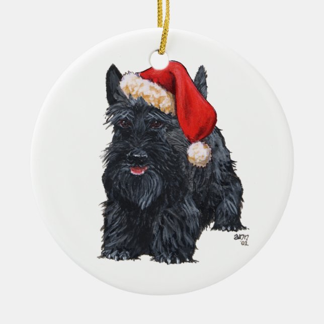 Santa Scottie Hund Ornament (Framsidan)
