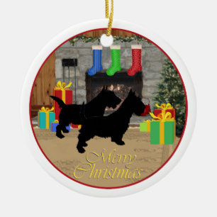 Santa Scottie Hund Ornament