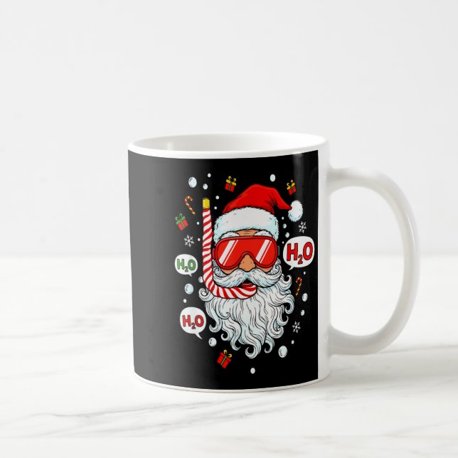 Santa Scuba Diving Equipment Funny Scuba Diver Chr Kaffemugg (Höger)