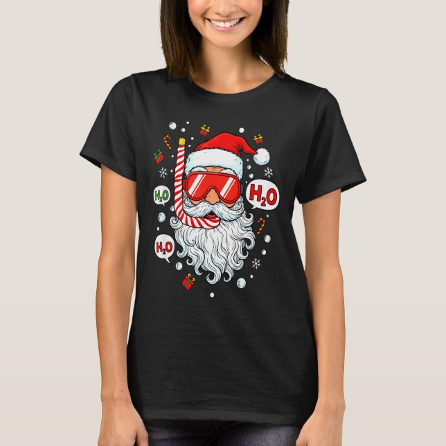 Santa Scuba Diving Equipment Funny Scuba Diver Chr T Shirt (Framsida)