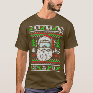 Santa Scuba Diving H2O H2O H2O Funny Ugly Christma T Shirt