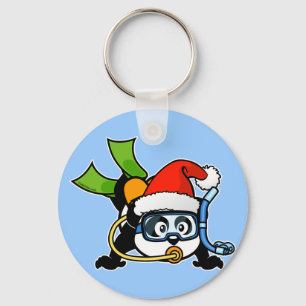 Santa Scuba Panda Nyckelring