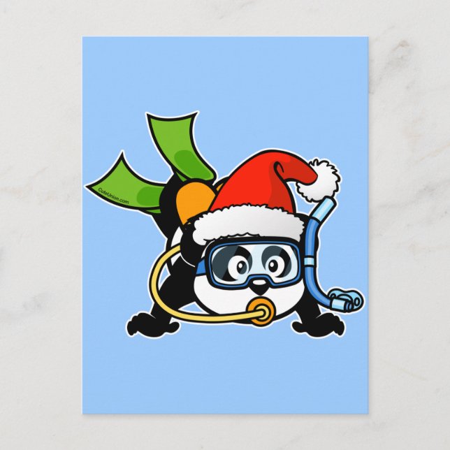 Santa ScubaPanda Helg Vykort (Framsida)