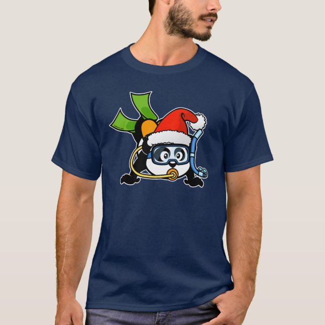 Santa ScubaPanda T-shirt (Framsida)