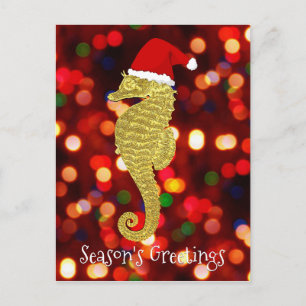 Santa Seahorse Personalize Helg Vykort