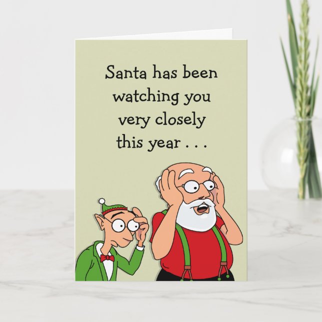 Santa Sees You Helgkort (Framsida)