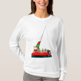 Santa segling på jul t shirt