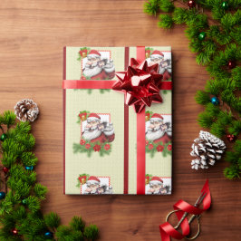 Santa Selfie Helgdag Gift Wrapping Papper Presentpapper