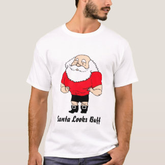 Santa ser sämskskinns- tee shirt
