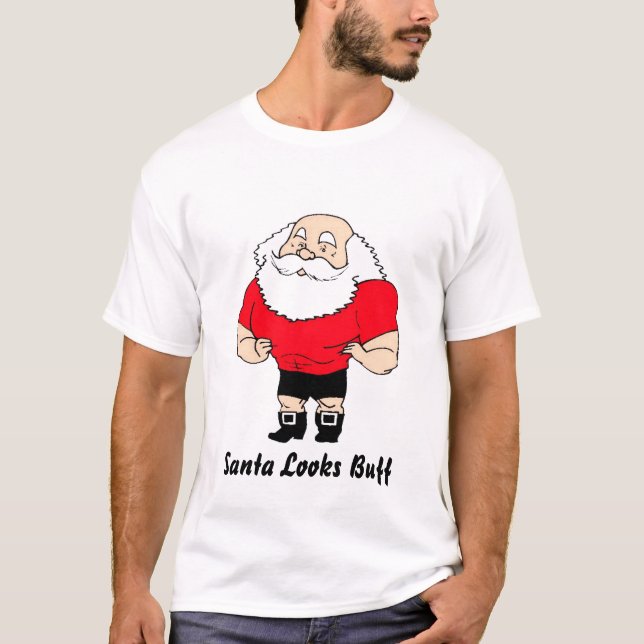 Santa ser sämskskinns- tee shirt (Framsida)