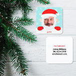 Santa Services Anpassningsbar Photo Fyrkantigt Visitkort<br><div class="desc">Affärskort för Go-To for Personlig Santa Magic.</div>