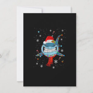 Santa Shark jul Ljus Funny Boys Sharkmas X Inbjudningar