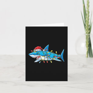 Santa Shark jul Ljus Sharkmas Träd Julafton Bo Kort
