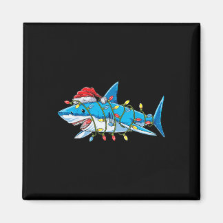 Santa Shark jul Ljus Sharkmas Träd Julafton Bo Magnet