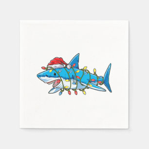 Santa Shark jul Ljus Sharkmas Träd Julafton Bo Pappersservett