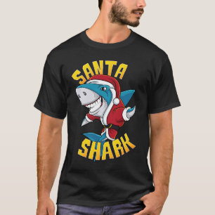 Santa Shark jul Merry Sharkmas Funny Santa J T Shirt