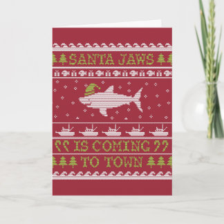 Santa Shark Ugly Helgdag Sweater Helgkort